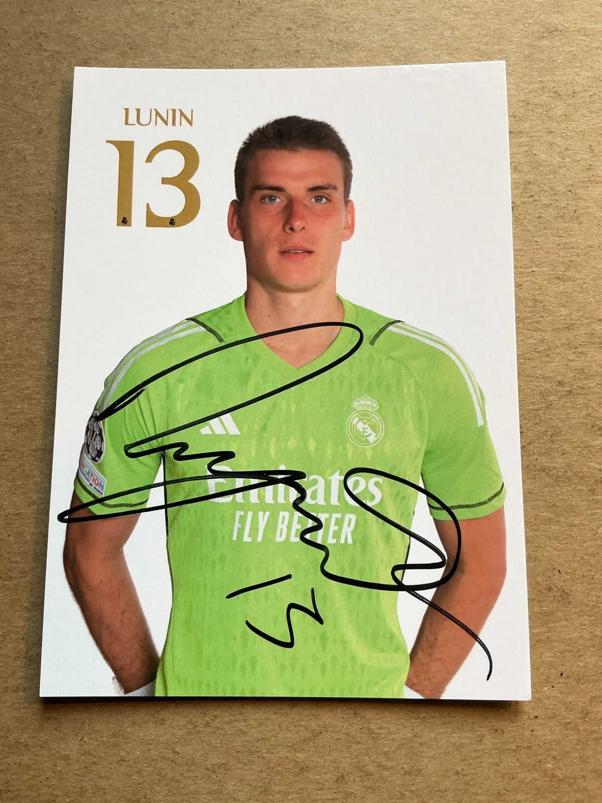 Andriy Lunin, Ukraine 🇺🇦 Real Madrid 2023/24 hand signed - Autographs-World