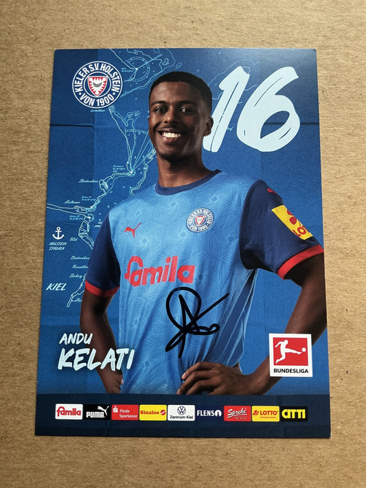 Andu Kelati, Germany 🇩🇪 Holstein Kiel 2024/25 hand signed - Autographs-World