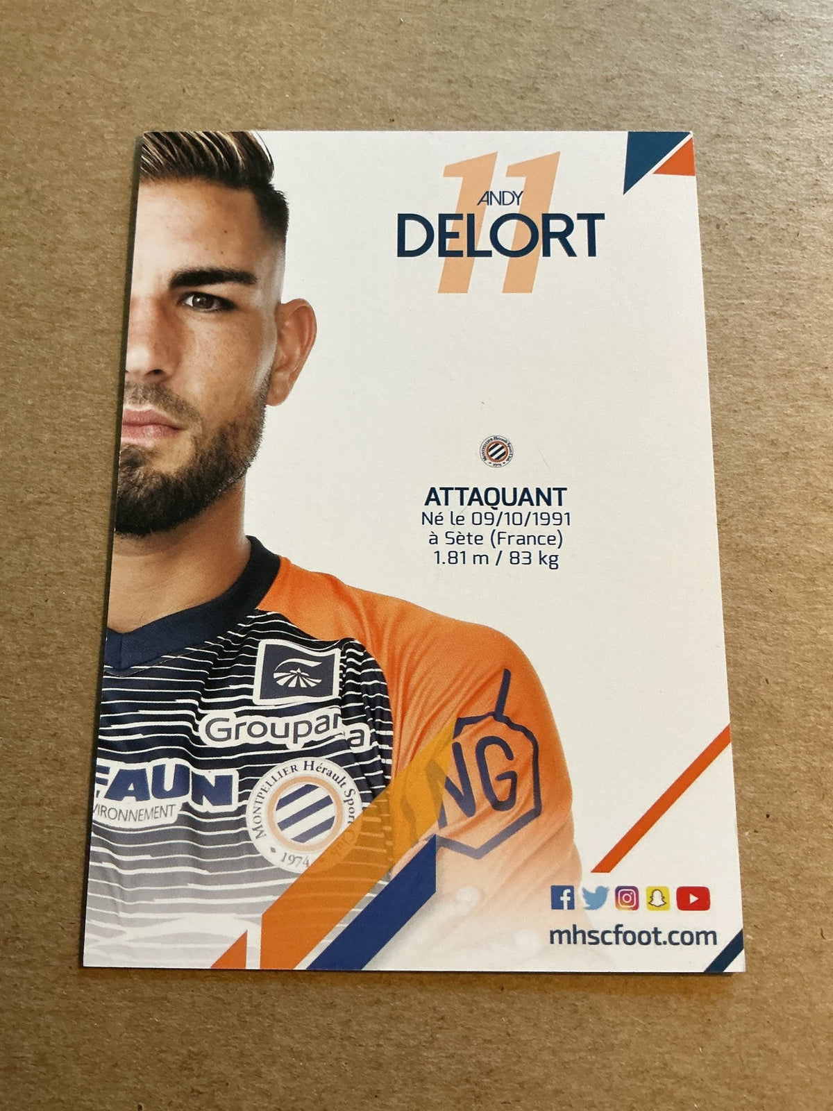Andy Delort, Algeria 🇩🇿 Montpellier HSC 2018/19 hand signed - Autographs-World