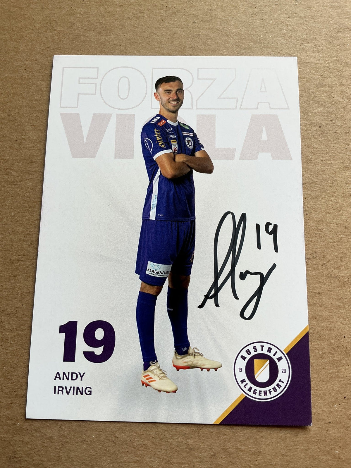Andy Irving, Scotland 🏴󠁧󠁢󠁳󠁣󠁴󠁿 Austria Klagenfurt 2023/24 hand signed - Autographs-World