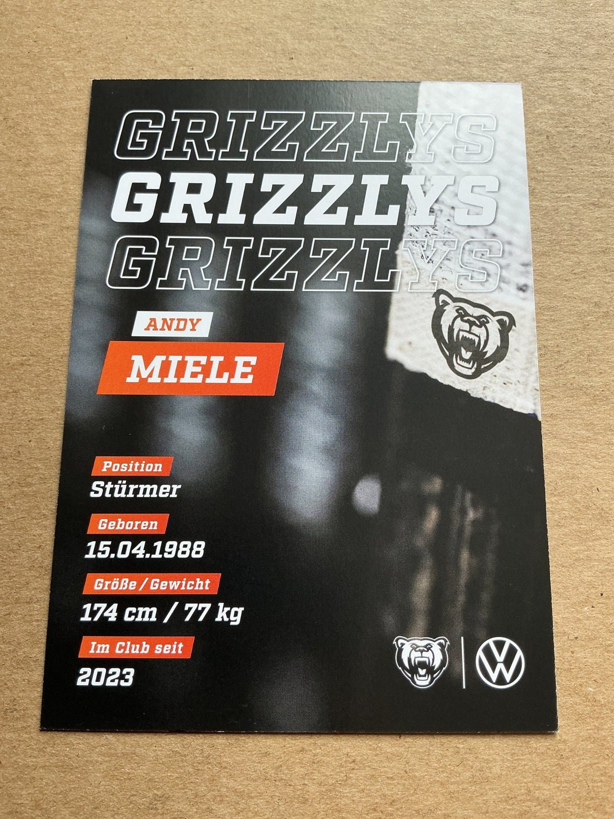 Andy Miele, USA 🇺🇸 Grizzlys Wolfsburg 2024/25 hand signed - Autographs-World