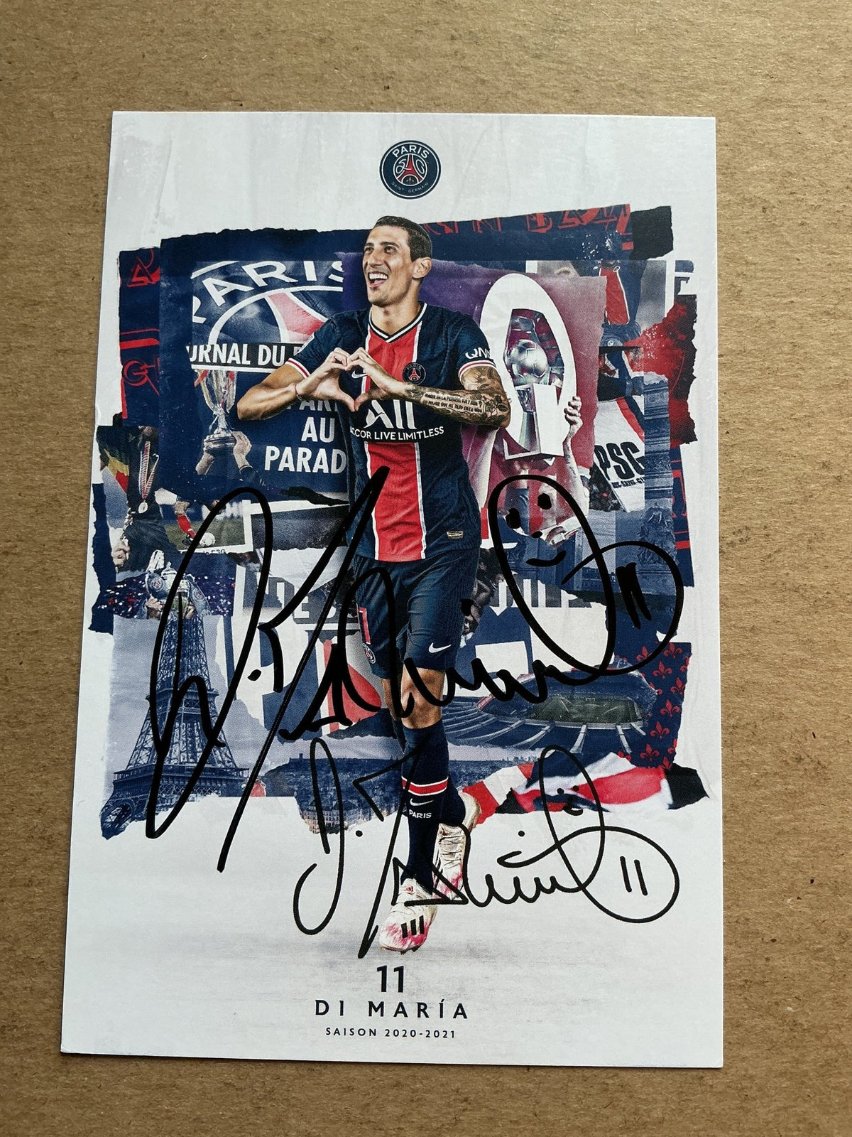 Ángel di María, Argentina 🇦🇷 Paris Saint-Germain 2020/21 hand signed - Autographs-World