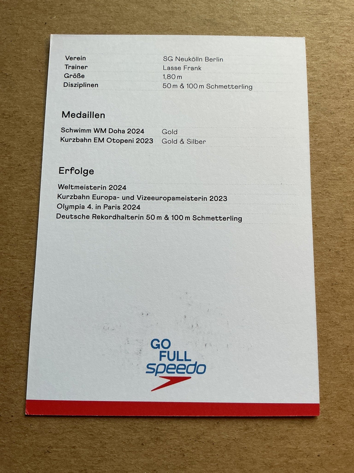 Angelina Köhler, Germany 🇩🇪 Swimming Summer Olympics 2024 hand signed - Autographs-World