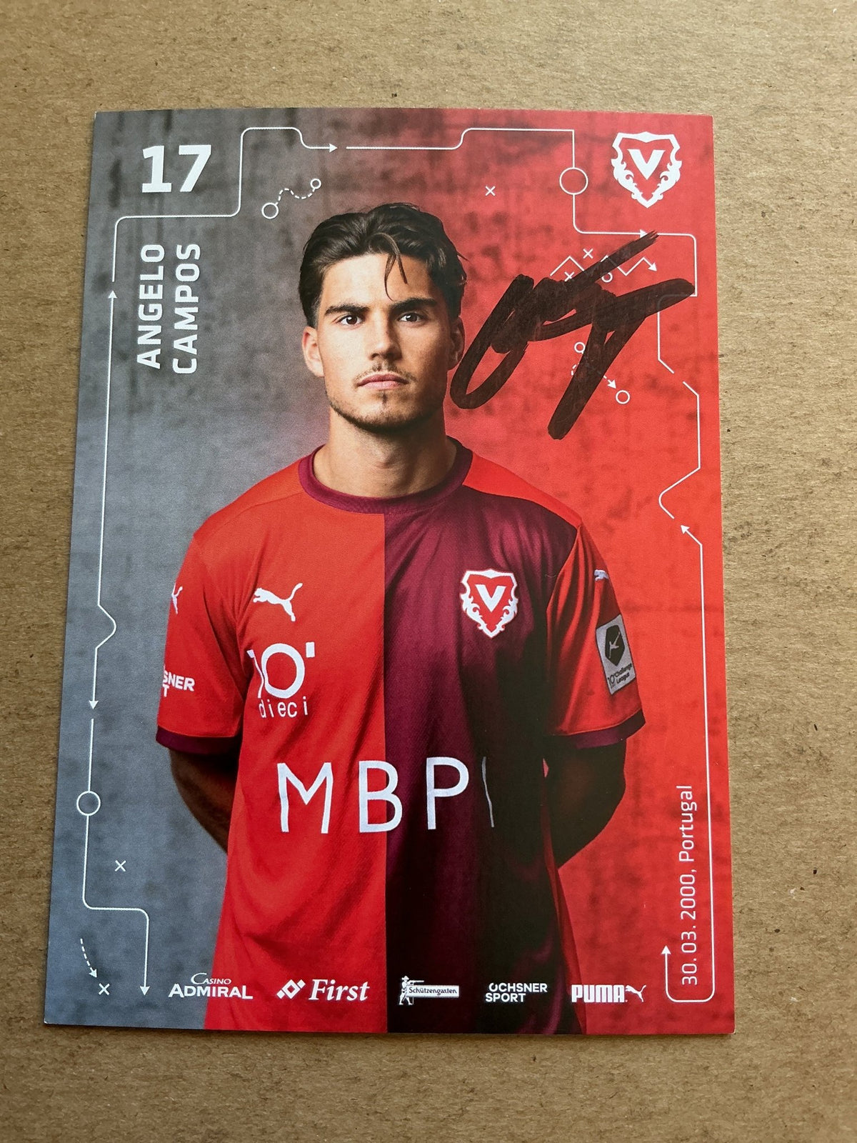 Angelo Campos, Portugal 🇵🇹 FC Vaduz 2025/26 hand signed - Autographs-World