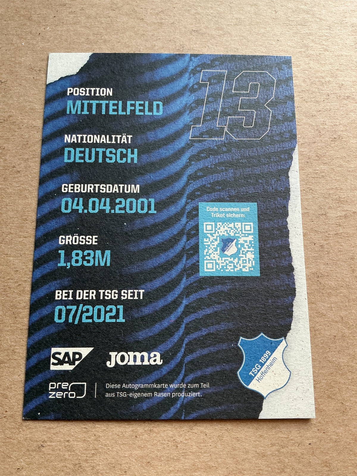 Angelo Stiller, Germany 🇩🇪 TSG 1899 Hoffenheim 2021/22 hand signed - Autographs-World
