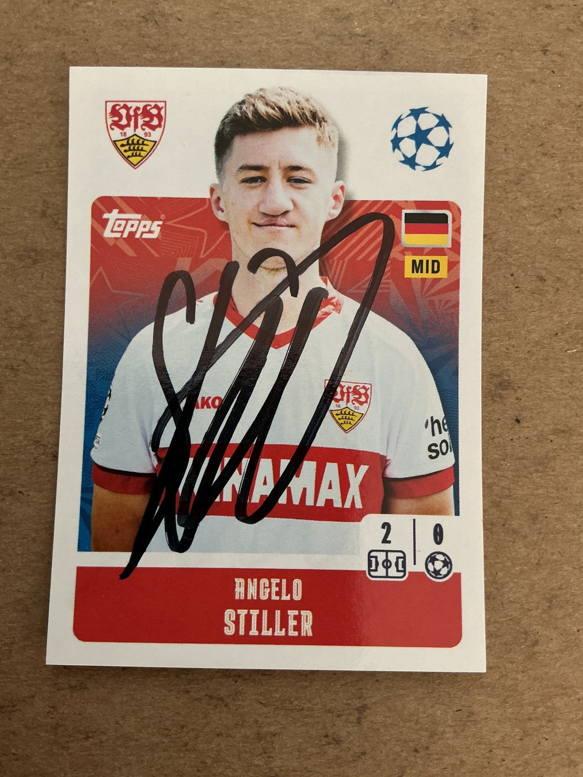 Angelo Stiller, Germany 🇩🇪 VfB Stuttgart 2024/25 Topps hand signed - Autographs-World