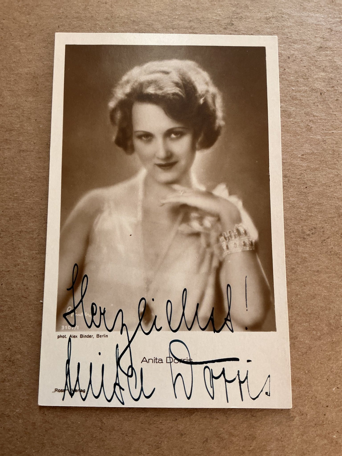 Anita Dorris, Germany 🇩🇪 Actress hand signed - Autographs-World
