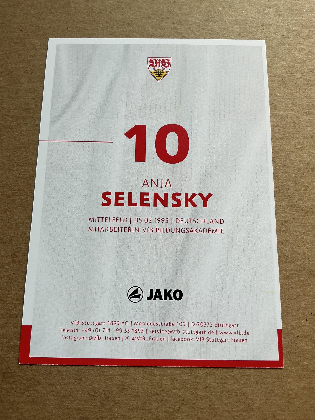 Anja Selensky, Germany 🇩🇪 VfB Stuttgart 2024/25 hand signed - Autographs-World
