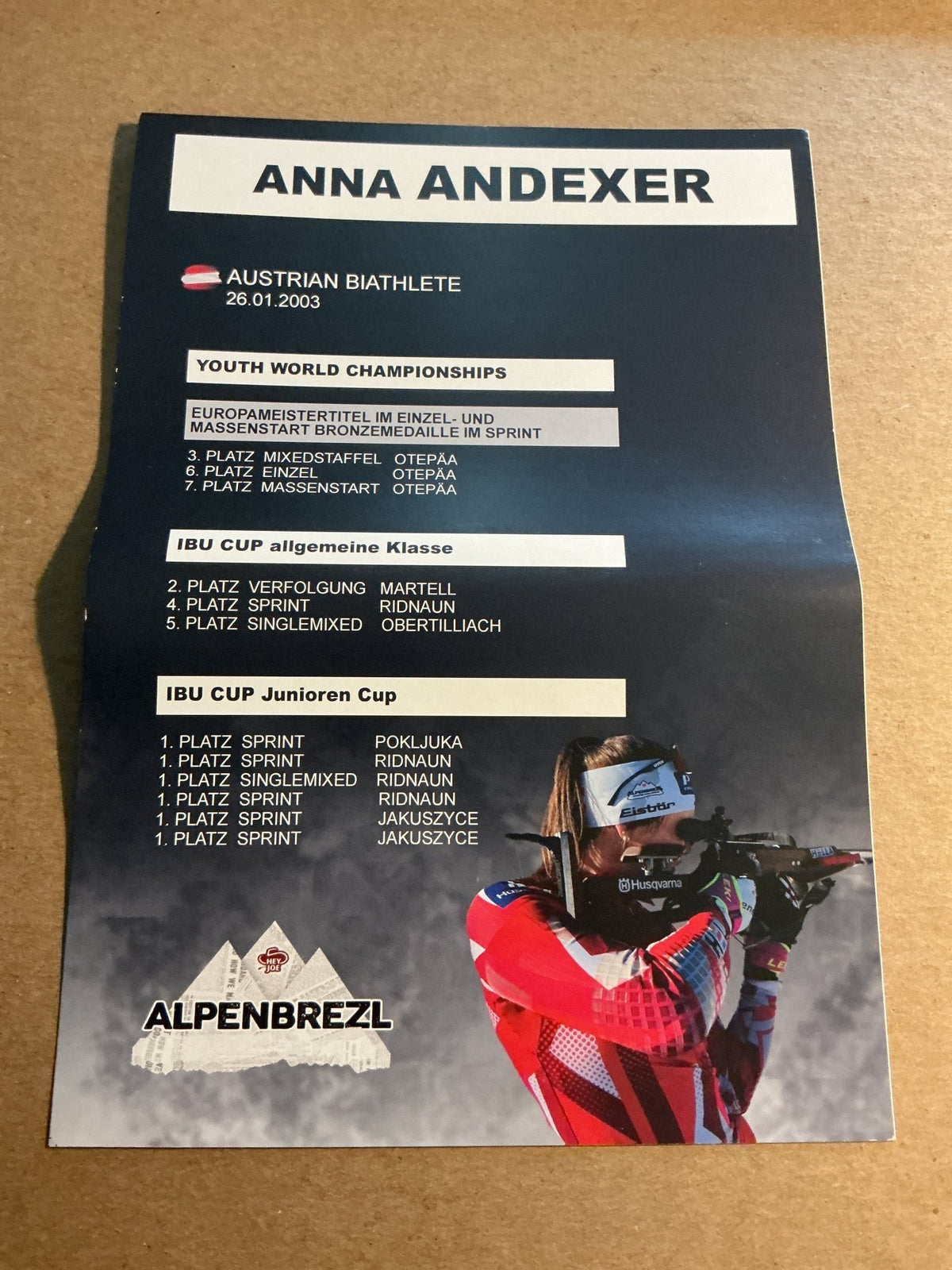 Anna Andexer, Austria 🇦🇹 Biathlon Winter Sports 2024/25 hand signed - Autographs-World