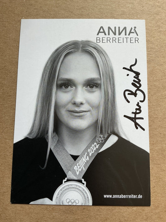 Anna Berreiter, Germany 🇩🇪 Luger 2024/25 hand signed - Autographs-World