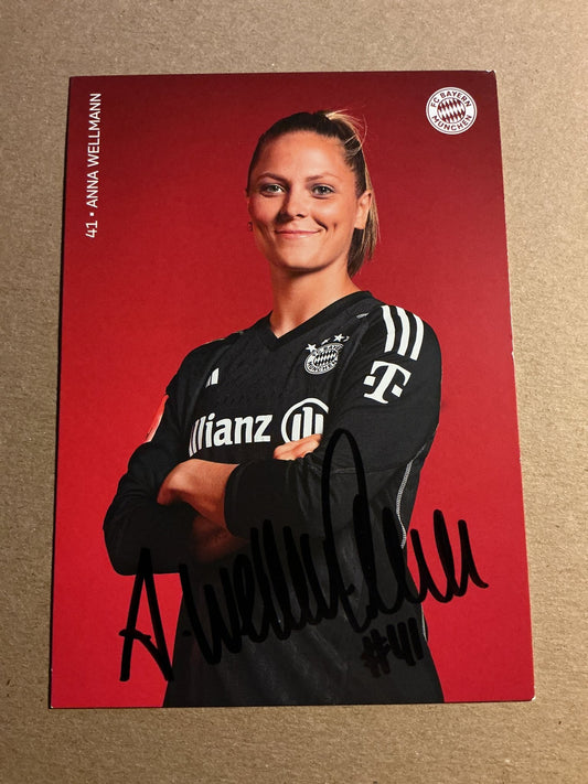 Anna Wellmann, Germany 🇩🇪 FC Bayern München 2023/24 hand signed - Autographs-World