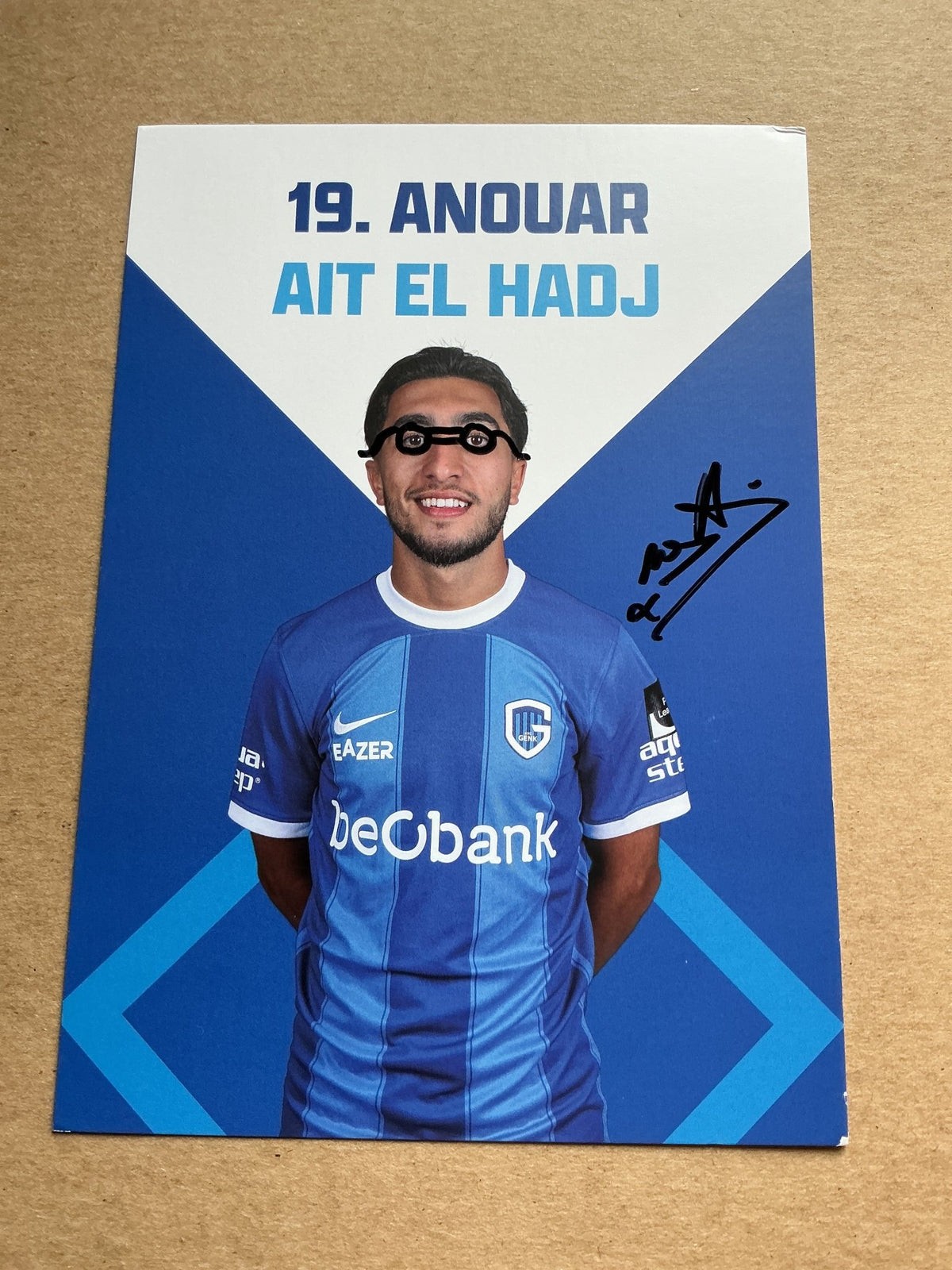 Anouar Ait El Hadj, Belgium 🇧🇪 KRC Genk 2023/24 hand signed - Autographs-World
