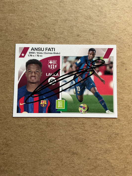 Ansu Fati, Spain 🇪🇸 FC Barcelona 2023/24 Panini hand signed - Autographs-World