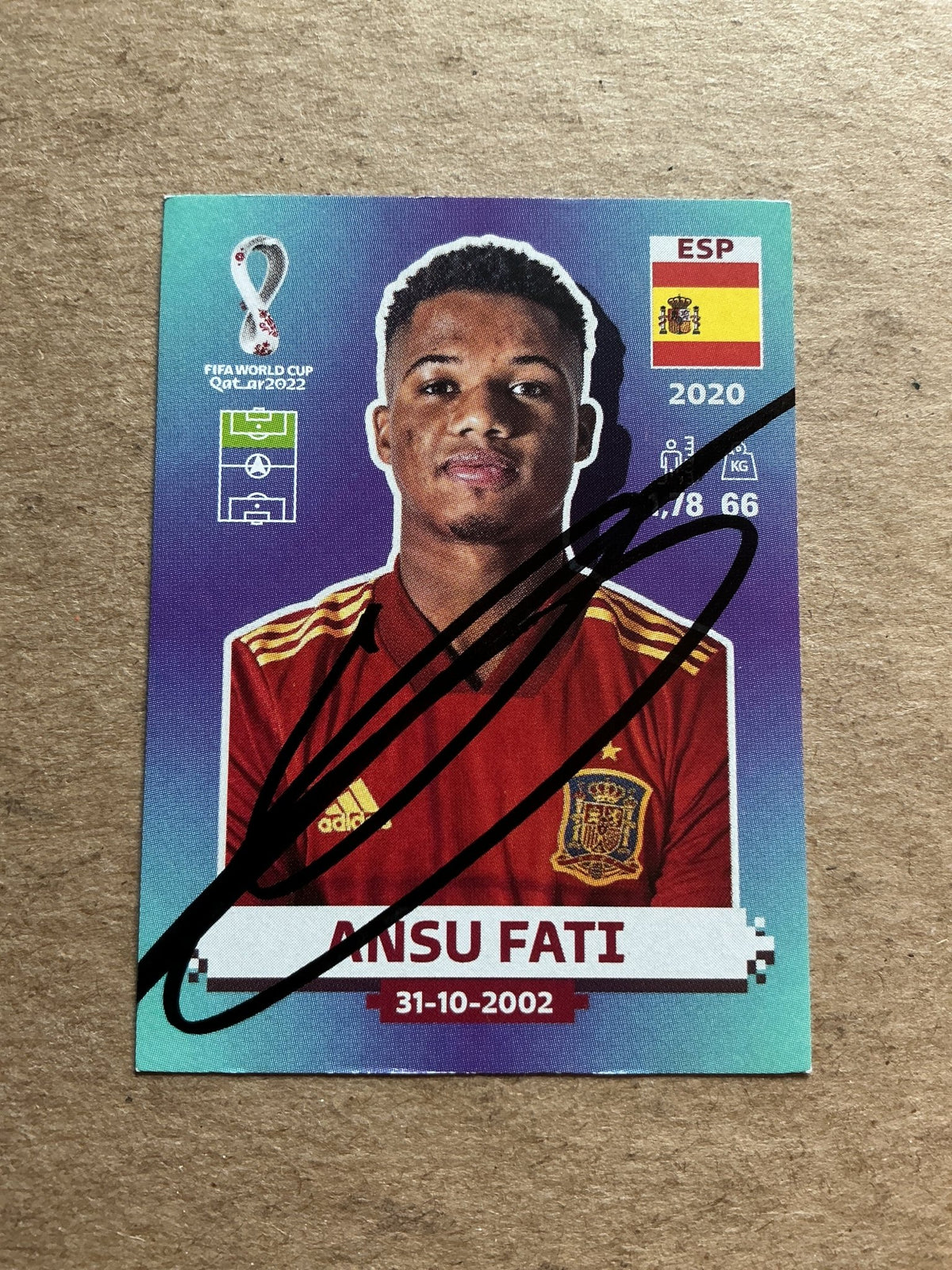 Ansu Fati, Spain 🇪🇸 FIFA World Cup 2022 Panini hand signed - Autographs-World