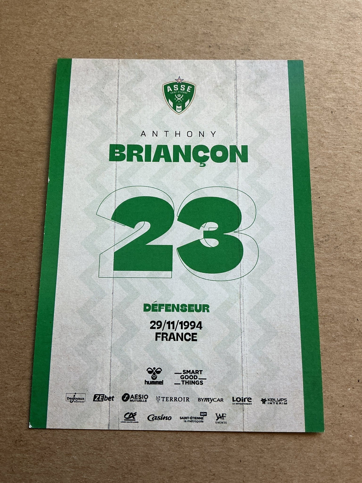 Anthony Briancon, France 🇫🇷 AS Saint-Etienne 2023/24 hand signed - Autographs-World