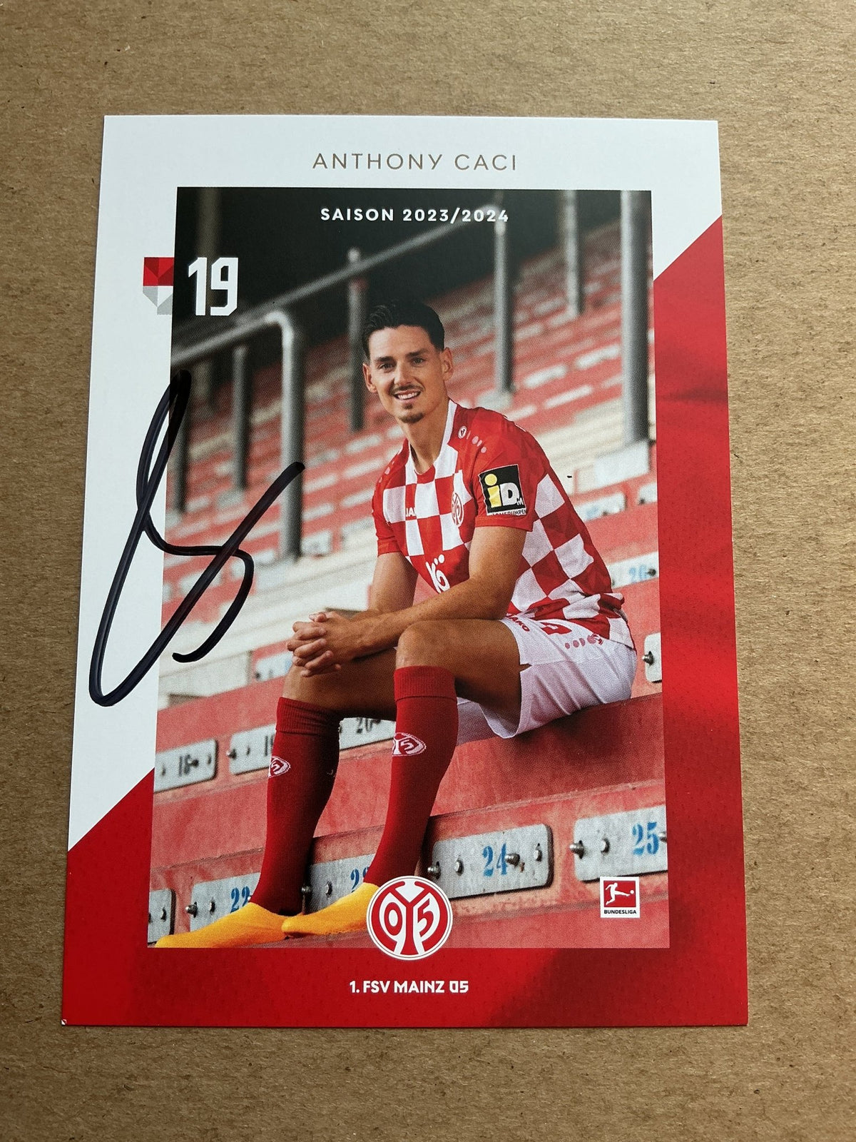 Anthony Caci, France 🇫🇷 FSV Mainz 05 2023/24 hand signed - Autographs-World