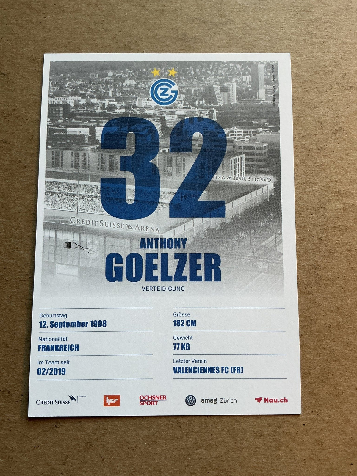Anthony Goelzer, France 🇫🇷 Grasshopper Zürich 2019/20 hand signed - Autographs-World