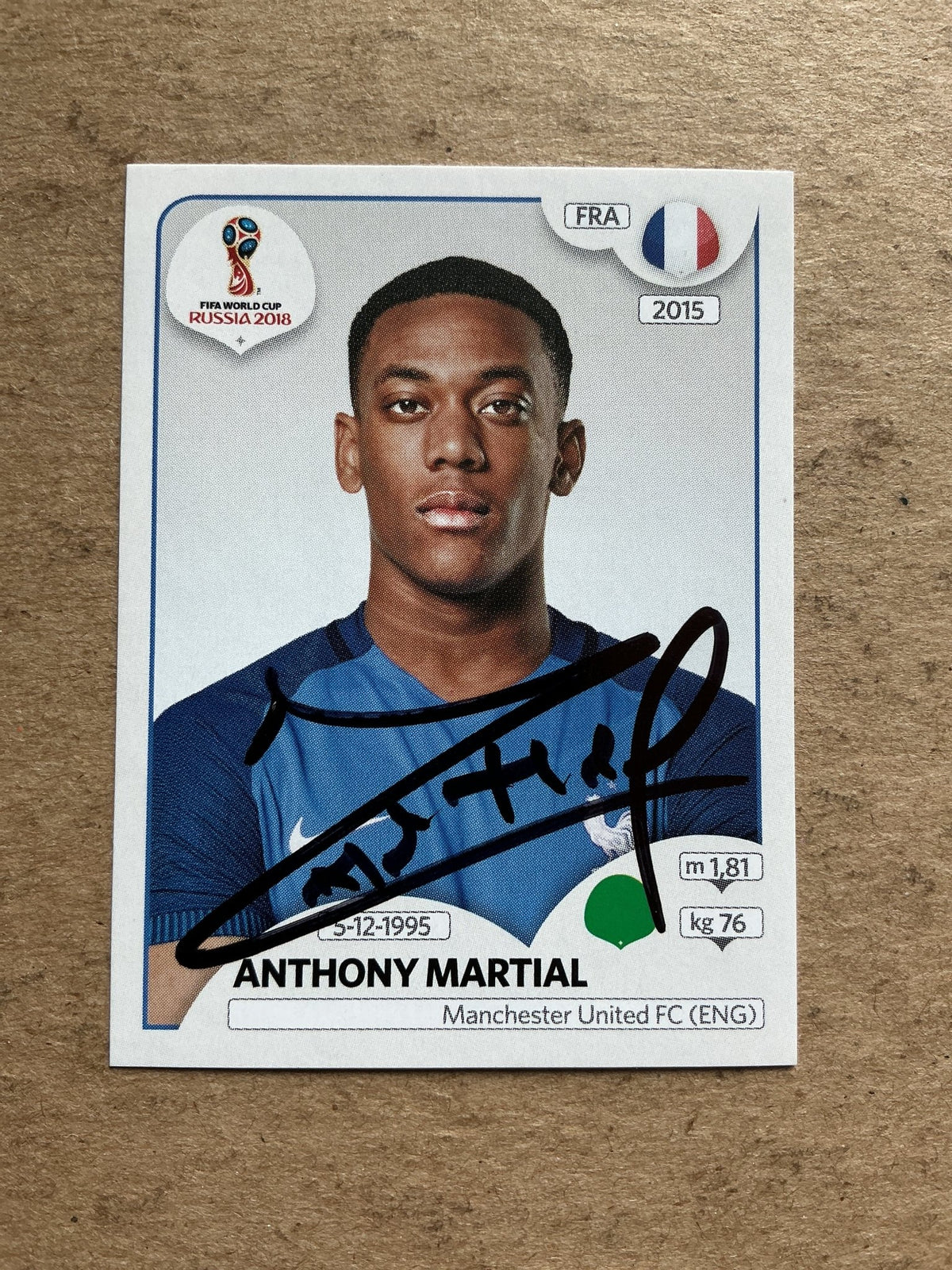 Anthony Martial, France 🇫🇷 FIFA World Cup 2018 Panini hand signed - Autographs-World