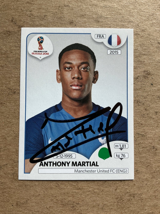 Anthony Martial, France 🇫🇷 FIFA World Cup 2018 Panini hand signed - Autographs-World
