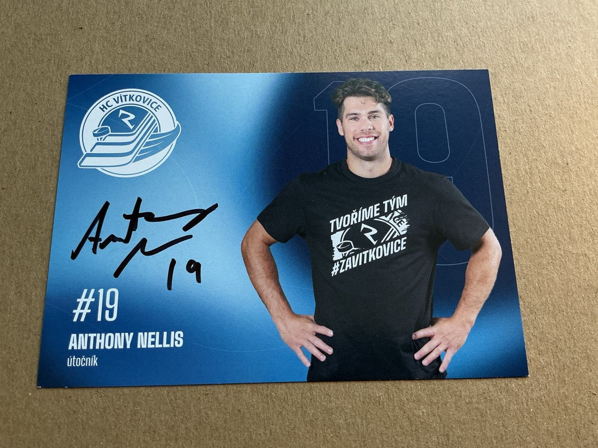 Anthony Nellis, Canada 🇨🇦 HC Vítkovice 2025/26 hand signed - Autographs-World