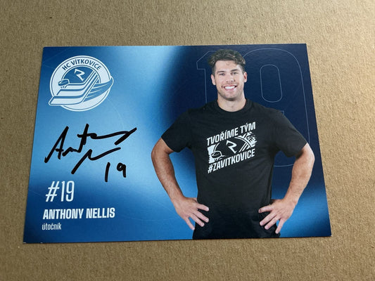 Anthony Nellis, Canada 🇨🇦 HC Vítkovice 2025/26 hand signed - Autographs-World