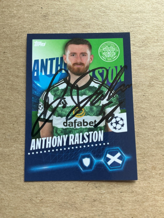 Anthony Ralston, Scotland 🏴󠁧󠁢󠁳󠁣󠁴󠁿 Celtic FC 2023/24 Topps hand signed - Autographs-World