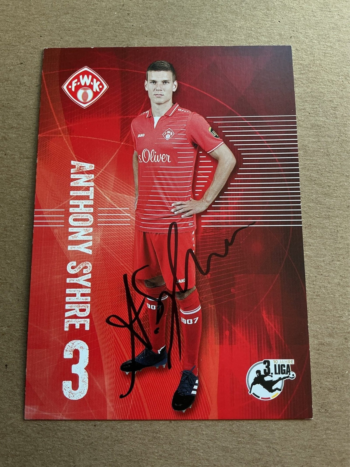 Anthony Syhre, Germany 🇩🇪 FC Würzburger Kickers 2017/18 hand signed - Autographs-World