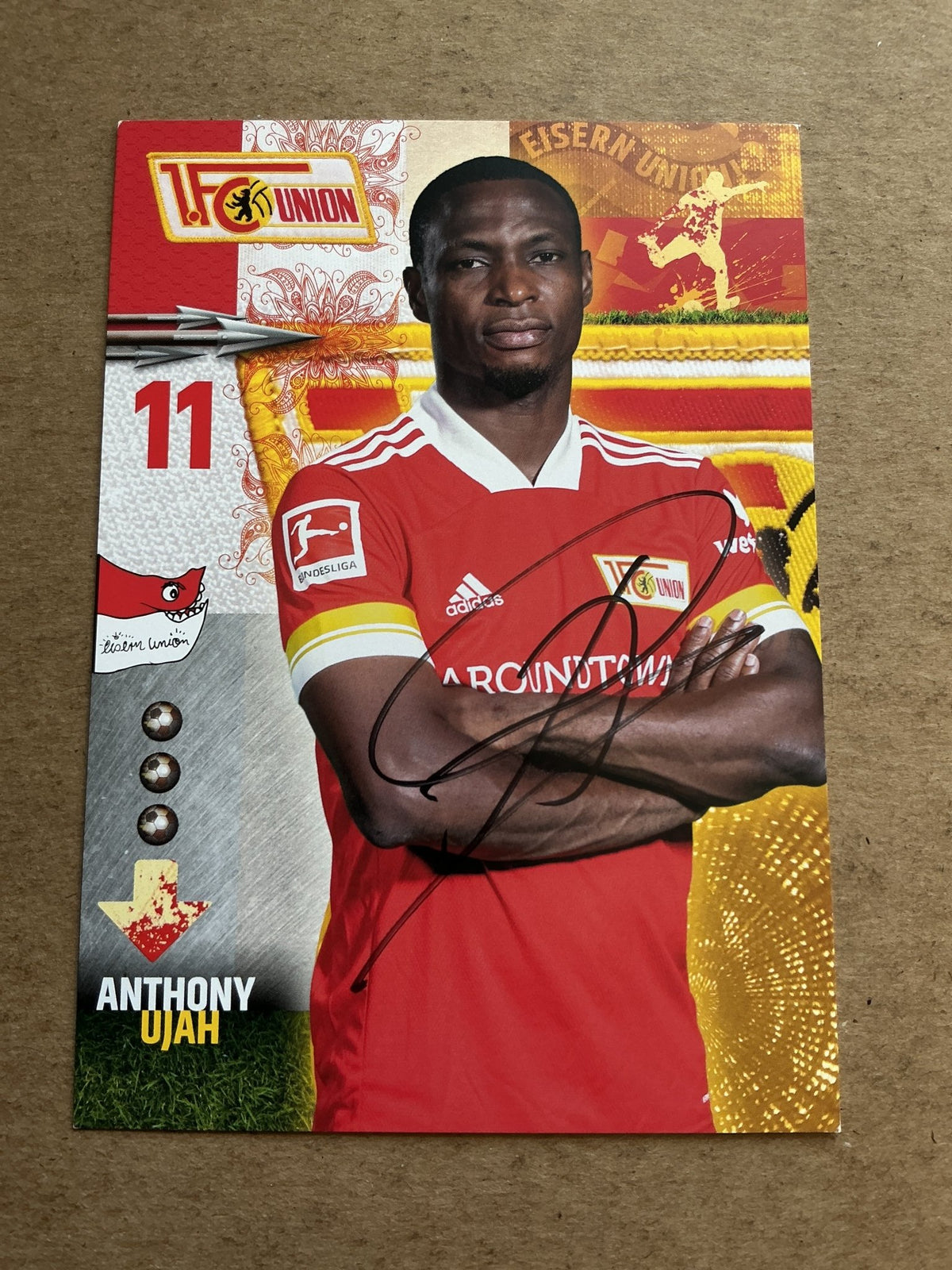 Anthony Ujah, Nigeria 🇳🇬 1.FC Union Berlin 2020/21 hand signed - Autographs-World