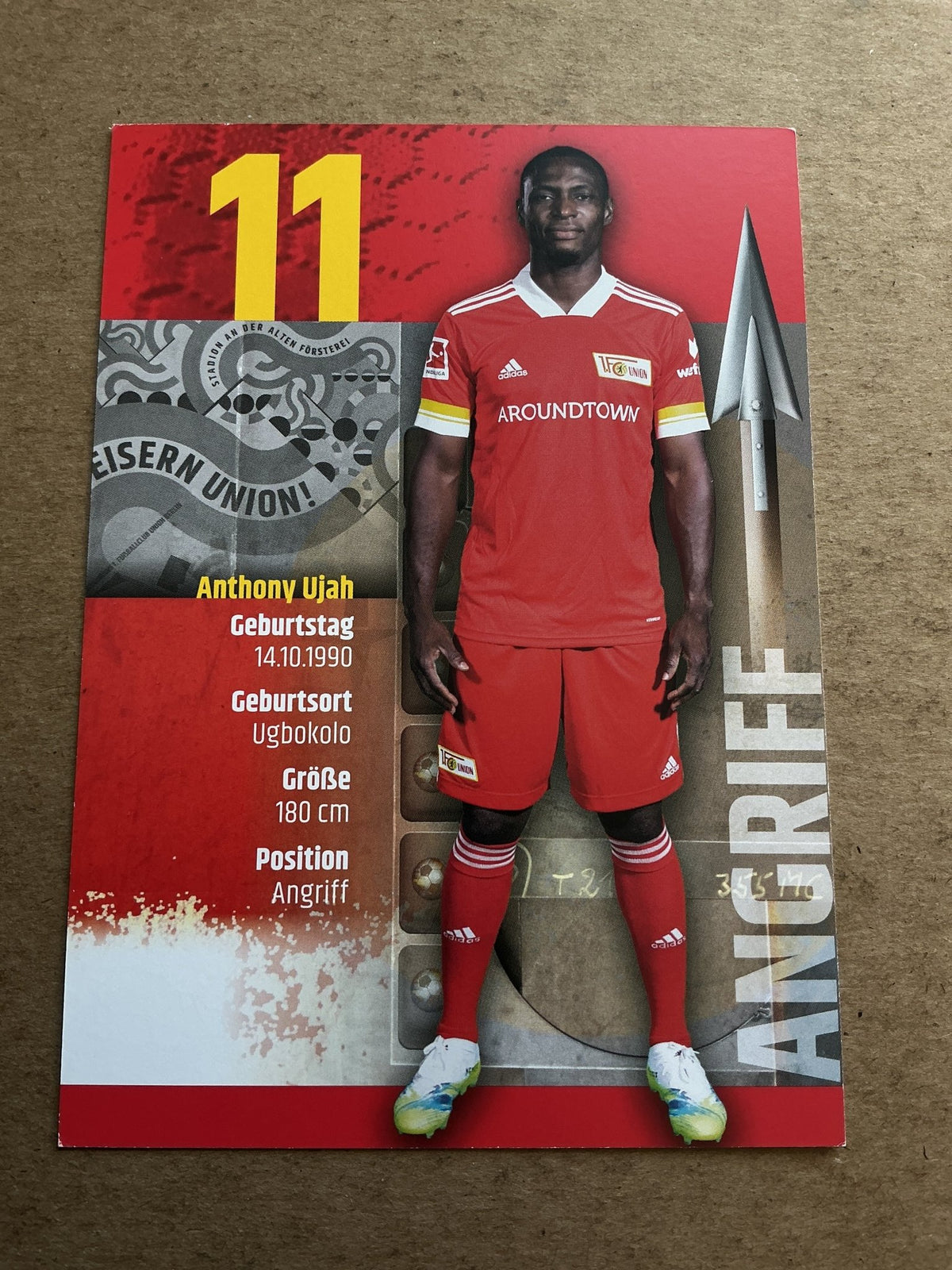 Anthony Ujah, Nigeria 🇳🇬 1.FC Union Berlin 2020/21 hand signed - Autographs-World