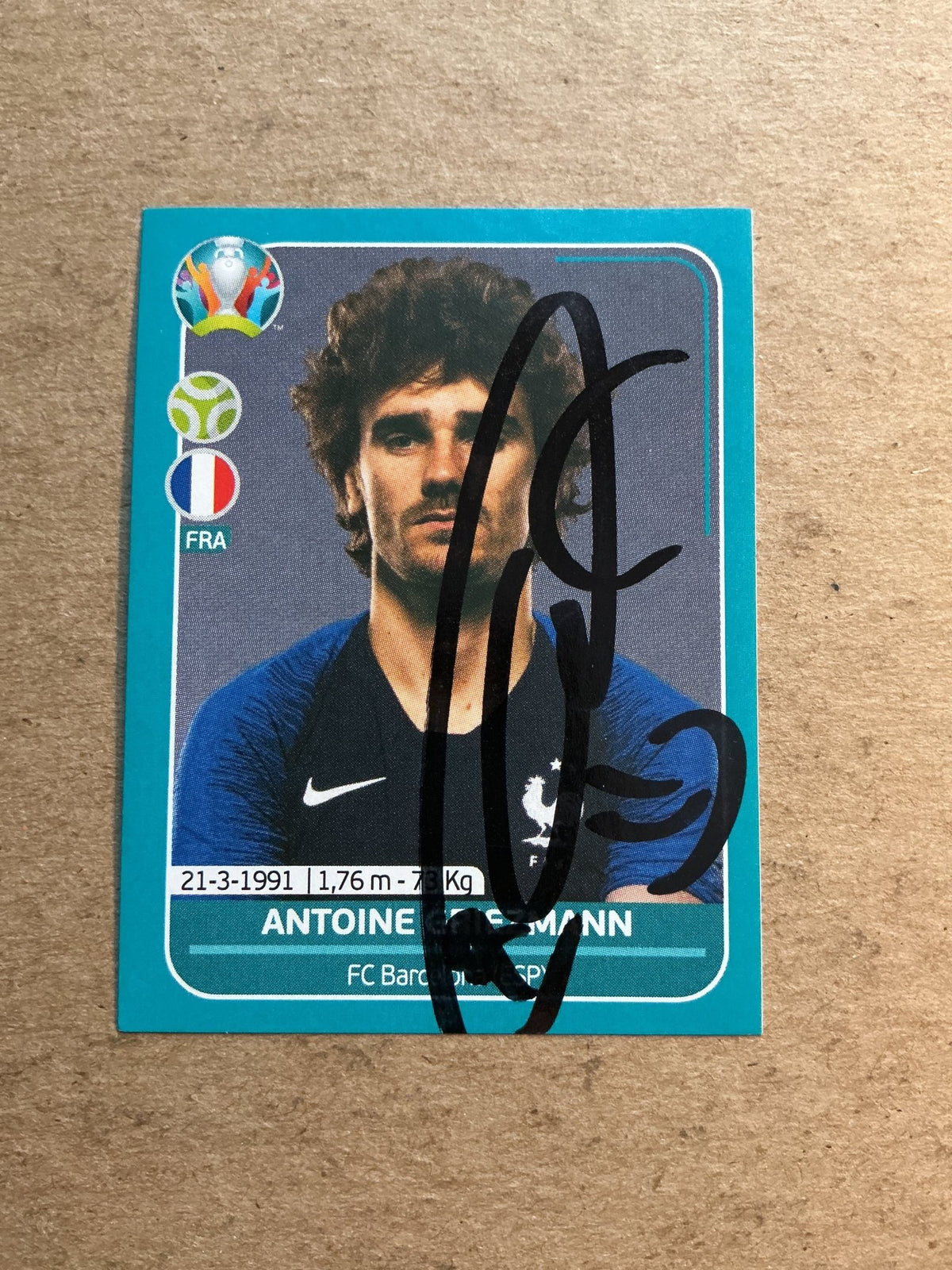 Antoine Griezmann, France 🇫🇷 UEFA Euro 2020 Panini hand signed - Autographs-World