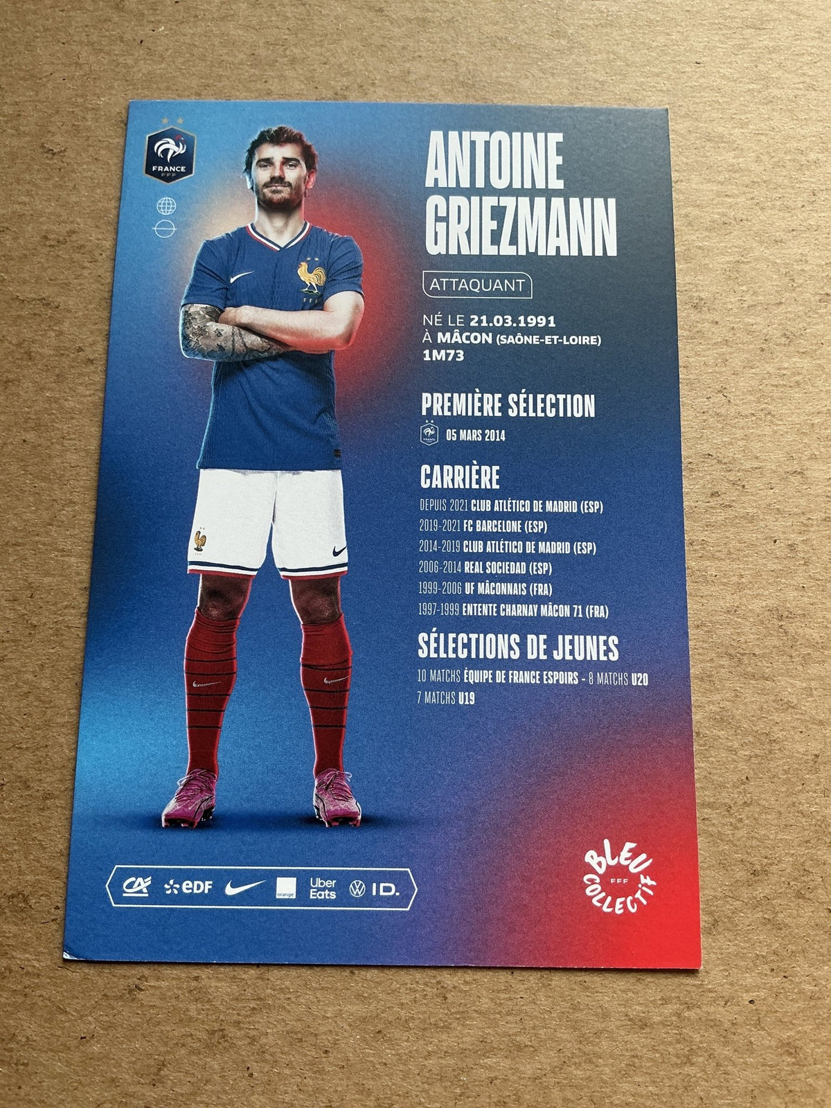 Antoine Griezmann, France 🇫🇷 UEFA Euro Cup 2024 hand signed - Autographs-World