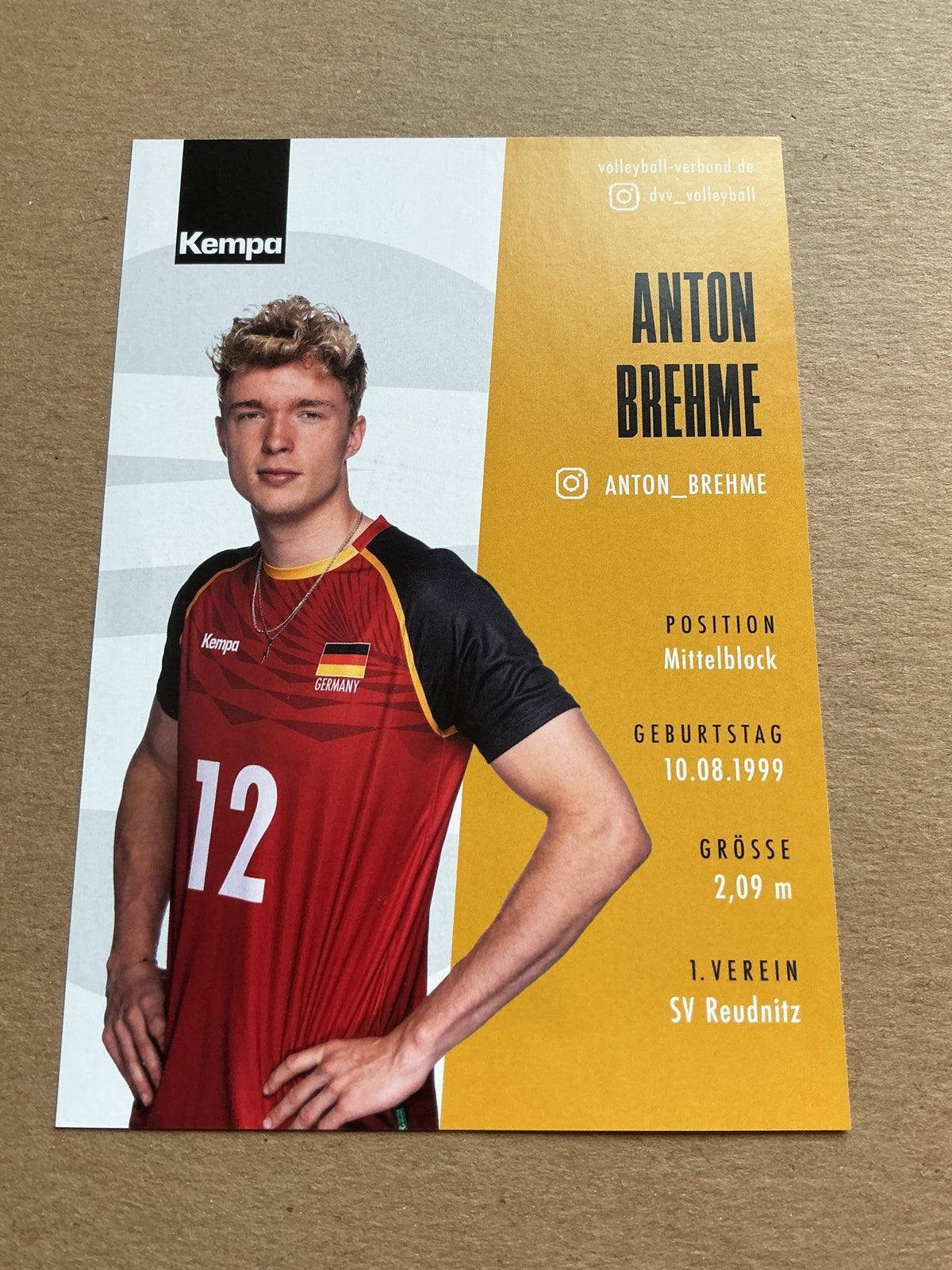Anton Brehme, Germany 🇩🇪 Volleyball Summer Olympics 2024 hand signed - Autographs-World
