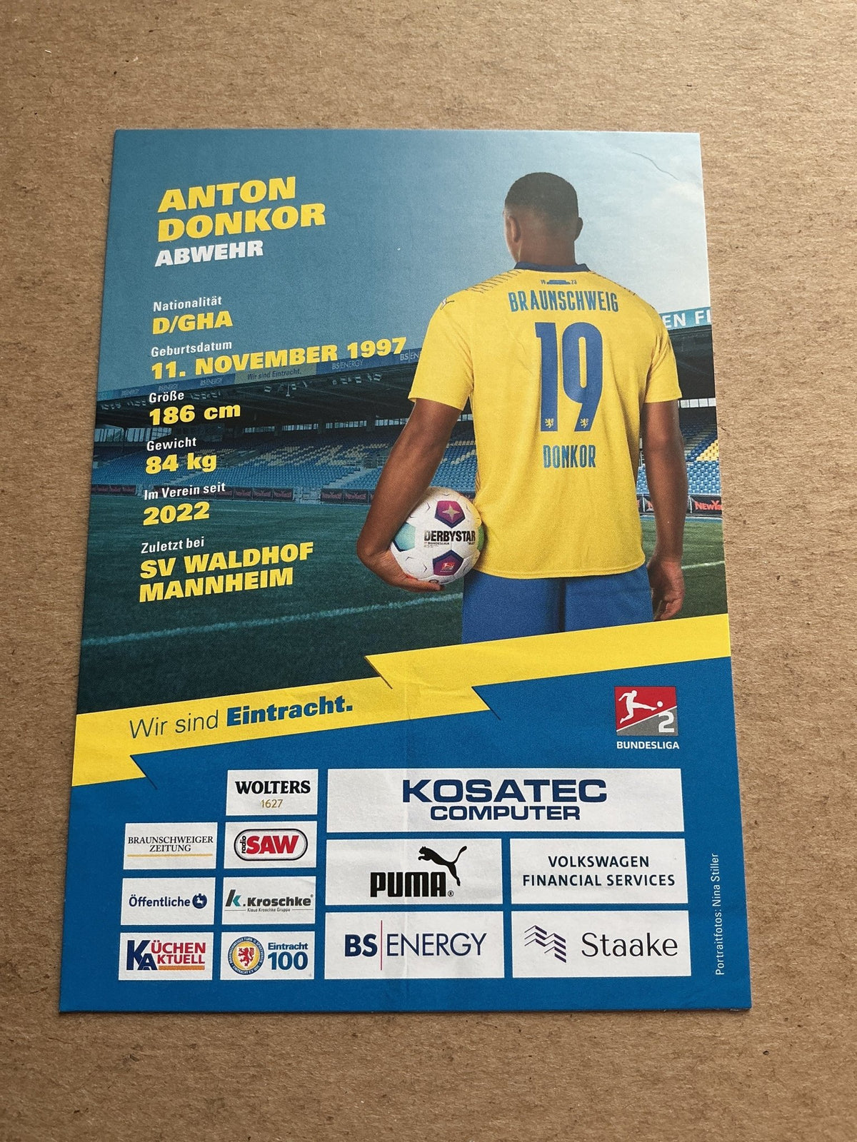 Anton Donkor, Ghana 🇬🇭 Eintracht Braunschweig 2023/24 hand signed - Autographs-World