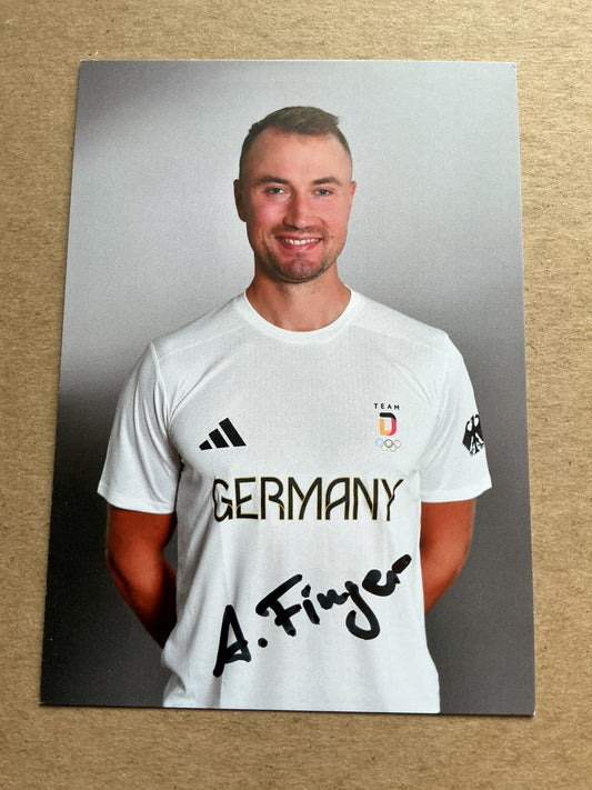 Anton Finger, Germany 🇩🇪 Rowing Summer Olympics 2024 hand signed - Autographs-World
