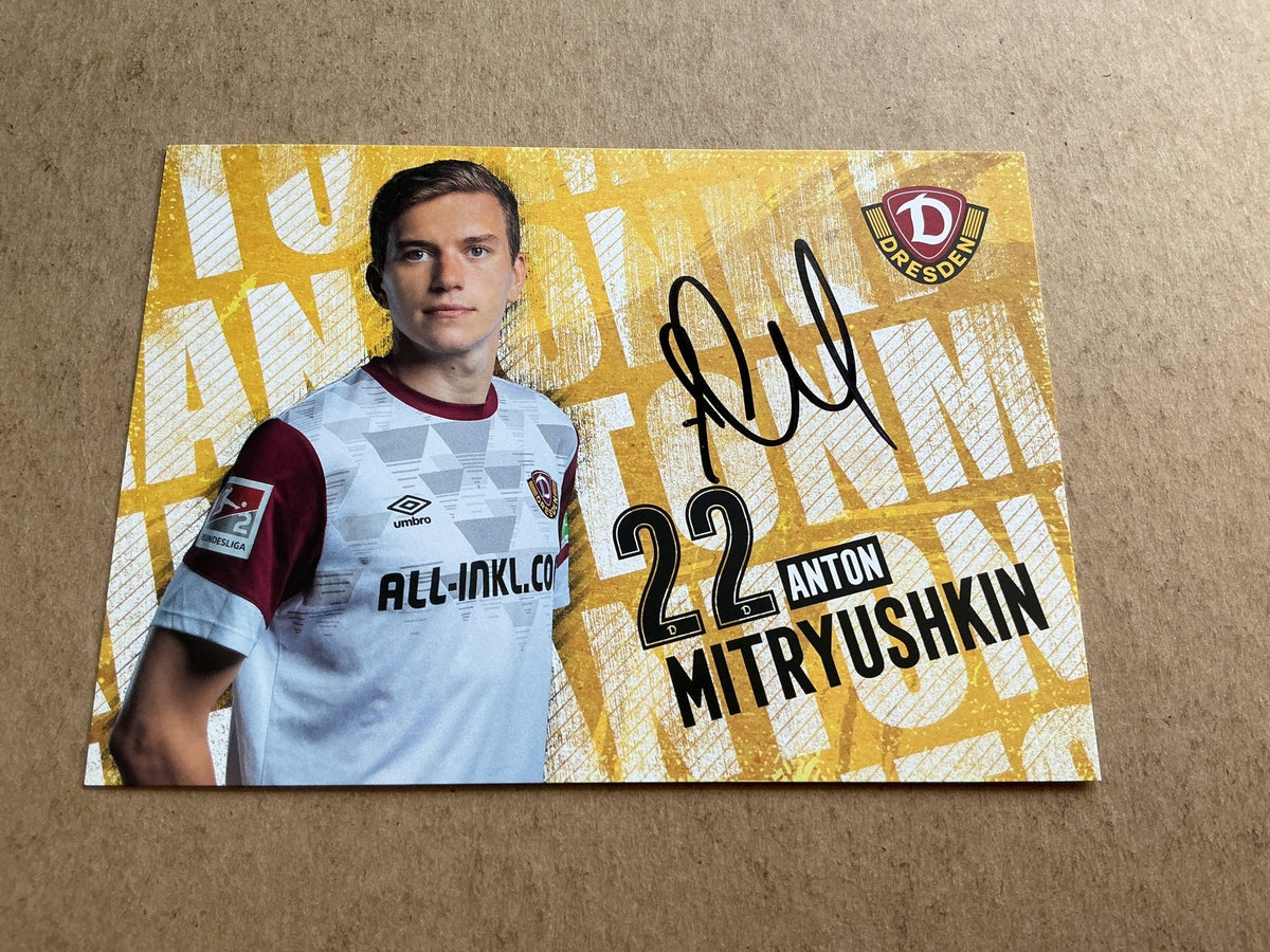 Anton Mitryushkin, Russia 🇷🇺 Dynamo Dresden 2021/22 hand signed - Autographs-World