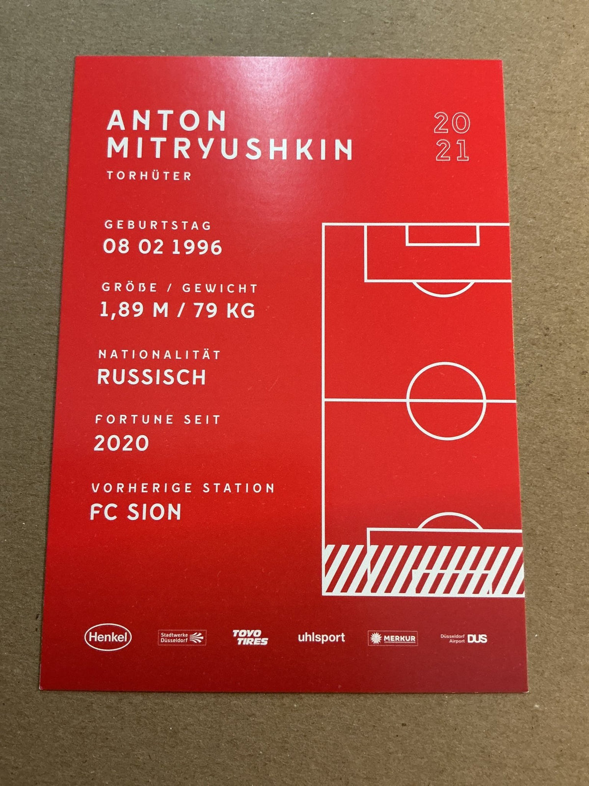 Anton Mitryushkin, Russia 🇷🇺 Fortuna Düsseldorf 2020/21 hand signed - Autographs-World