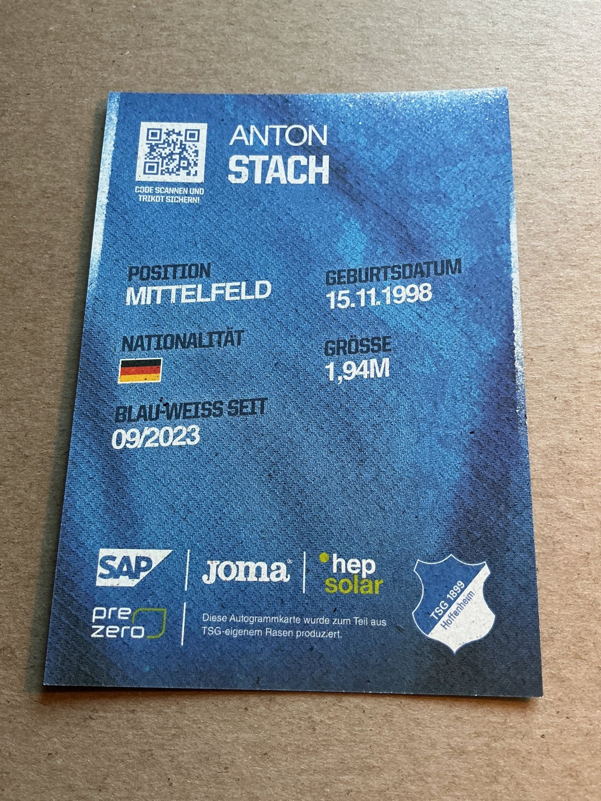 Anton Stach, Germany 🇩🇪 TSG 1899 Hoffenheim 2024/25 hand signed - Autographs-World