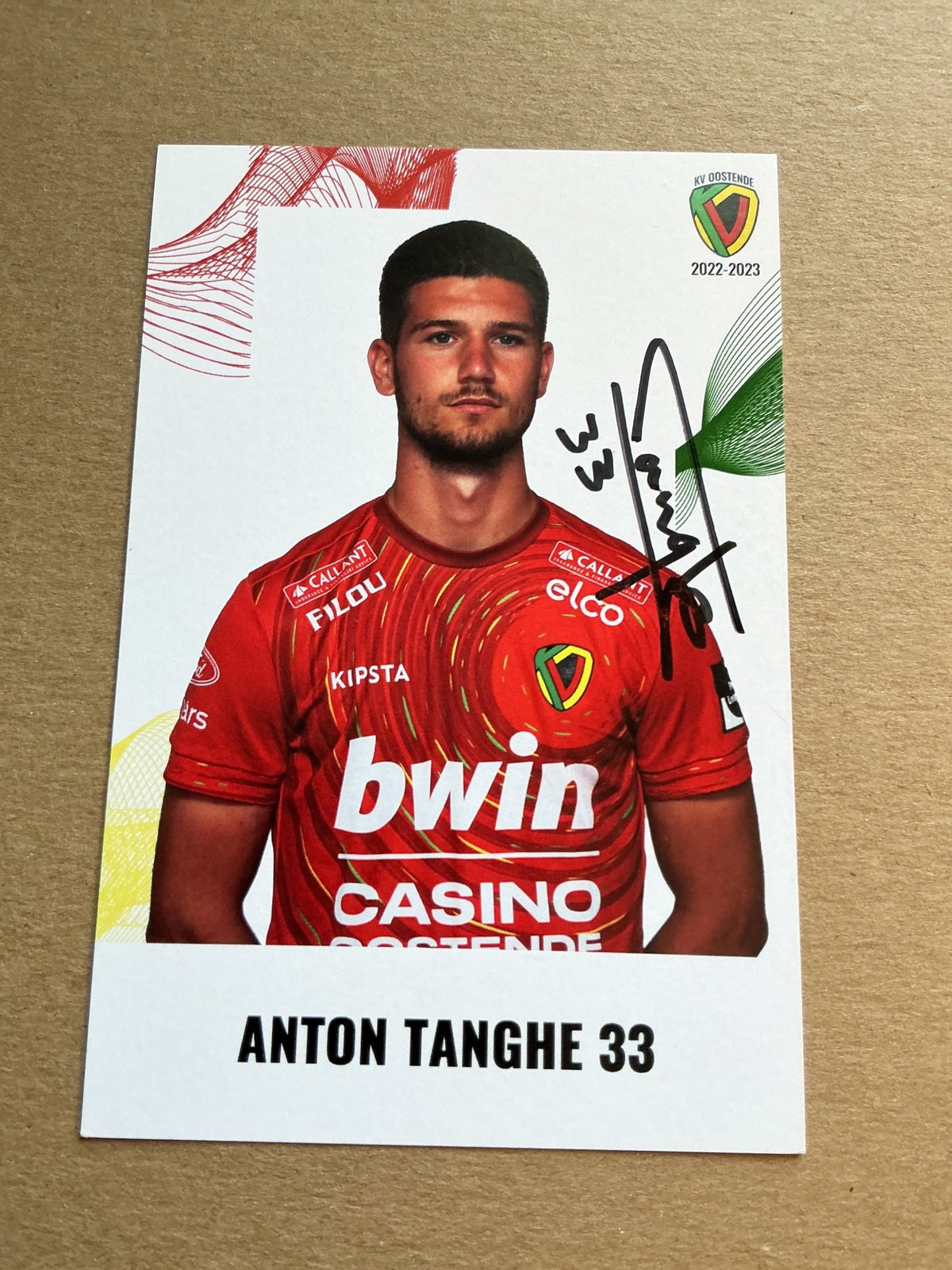Anton Tanghe, Belgium 🇧🇪 KV Oostende 2022/23 hand signed - Autographs-World