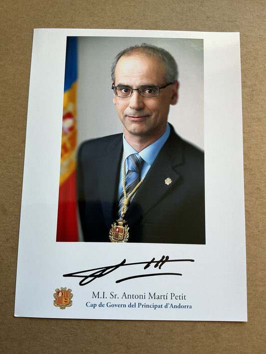 Antoni Marti, Andorra 🇦🇩 Prime Minister hand signed - Autographs-World