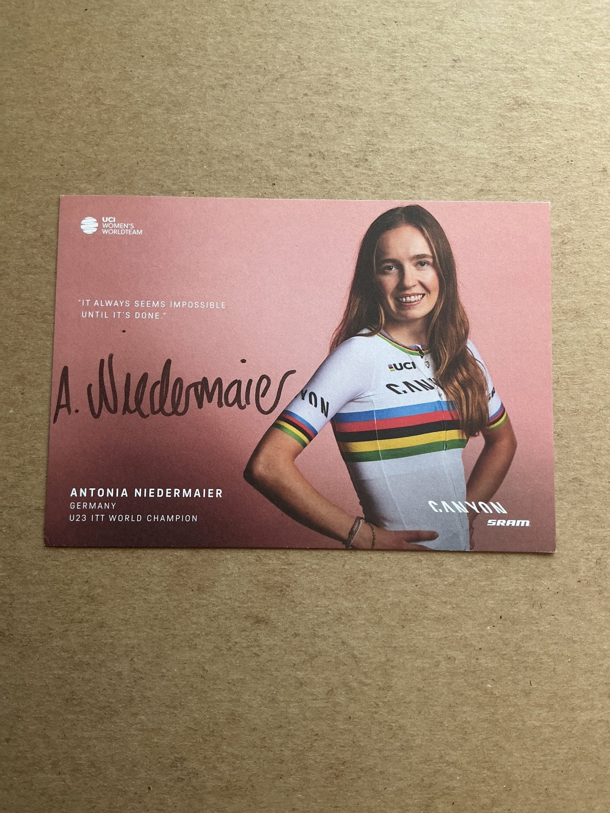 Antonia Niedermaier, Germany 🇩🇪 Cycling Summer Olympics 2024 hand signed - Autographs-World