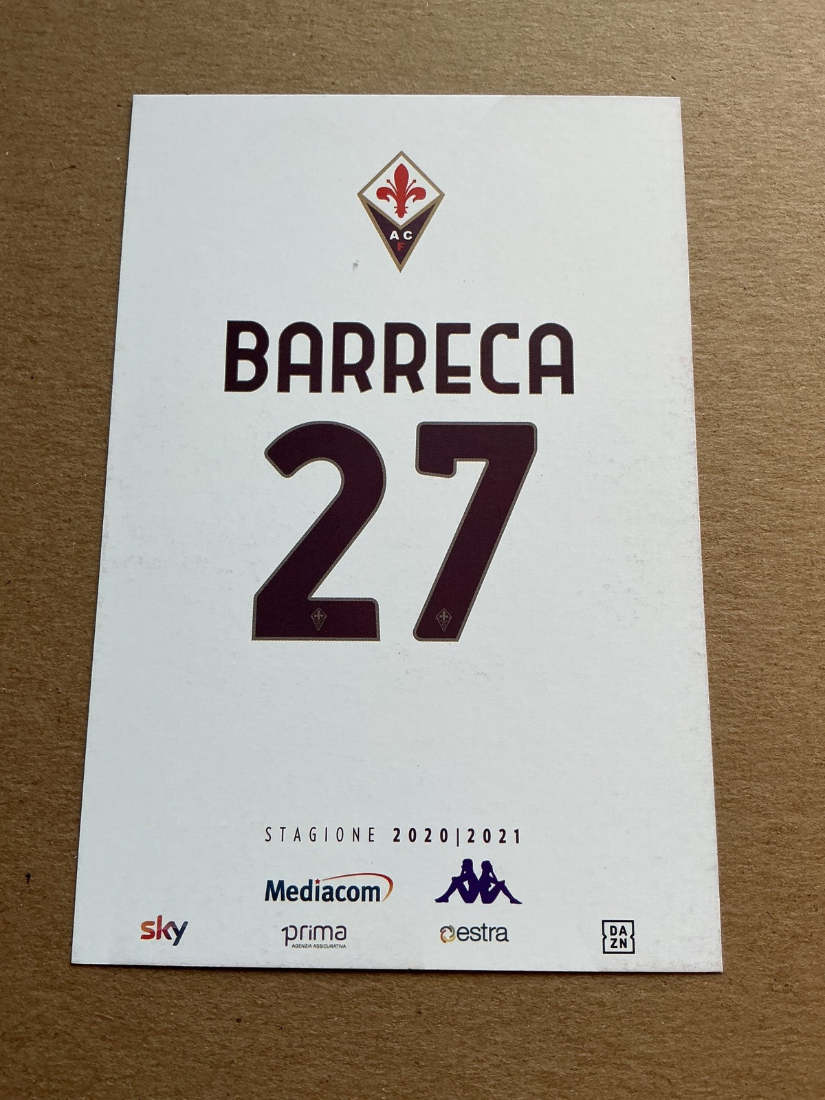 Antonio Barreca, Italy 🇮🇹 ACF Fiorentina 2020/21 hand signed - Autographs-World