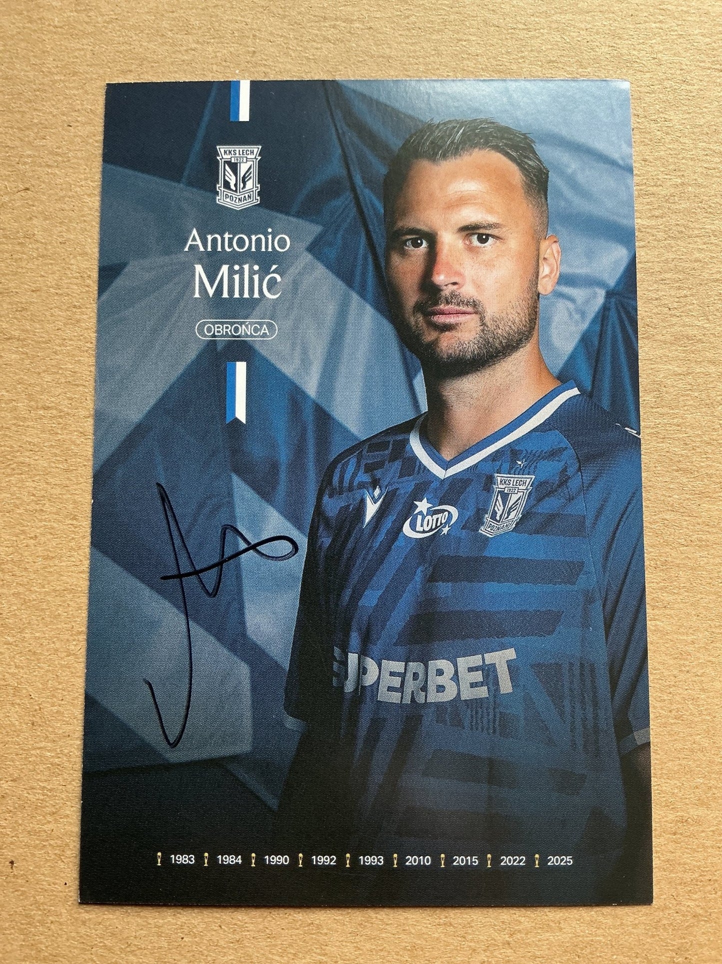 Antonio Milić, Croatia 🇭🇷 Lech Poznán 2025/26 hand signed - Autographs-World