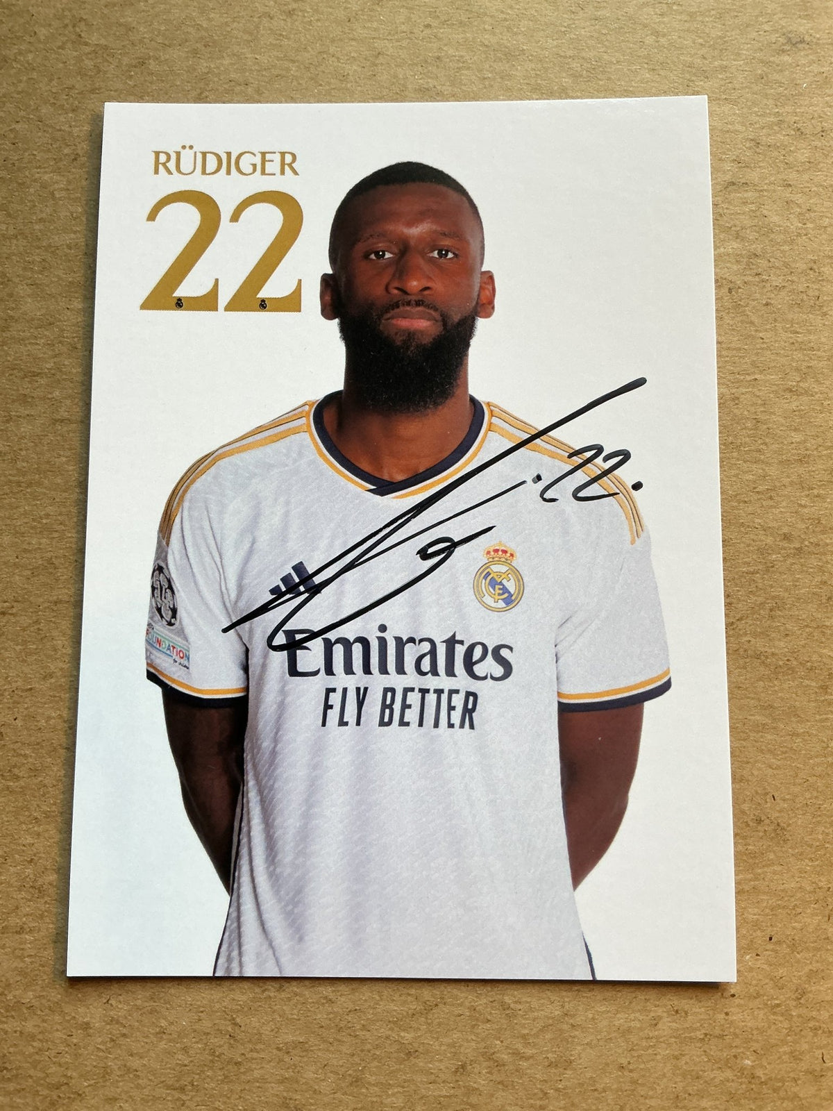 Antonio Rüdiger, Germany 🇩🇪 Real Madrid 2023/24 hand signed - Autographs-World