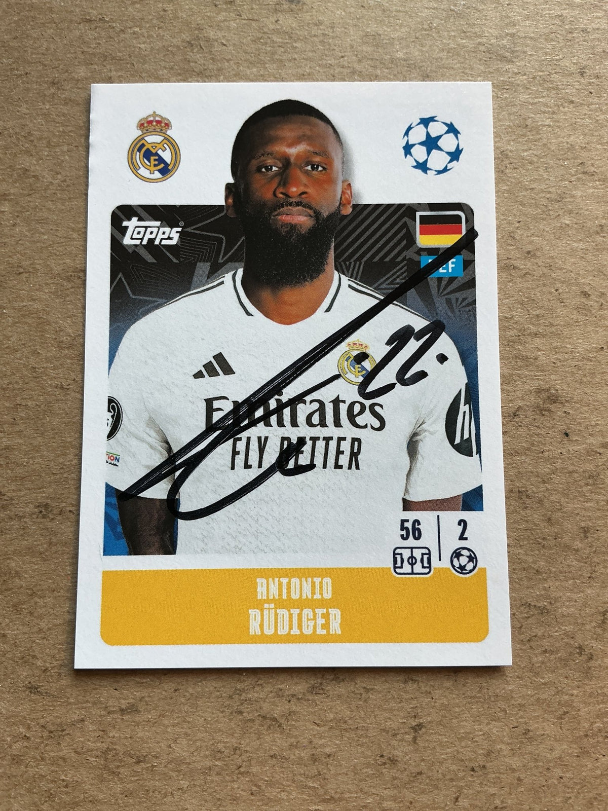 Antonio Rüdiger, Germany 🇩🇪 Real Madrid 2024/25 Topps hand signed - Autographs-World
