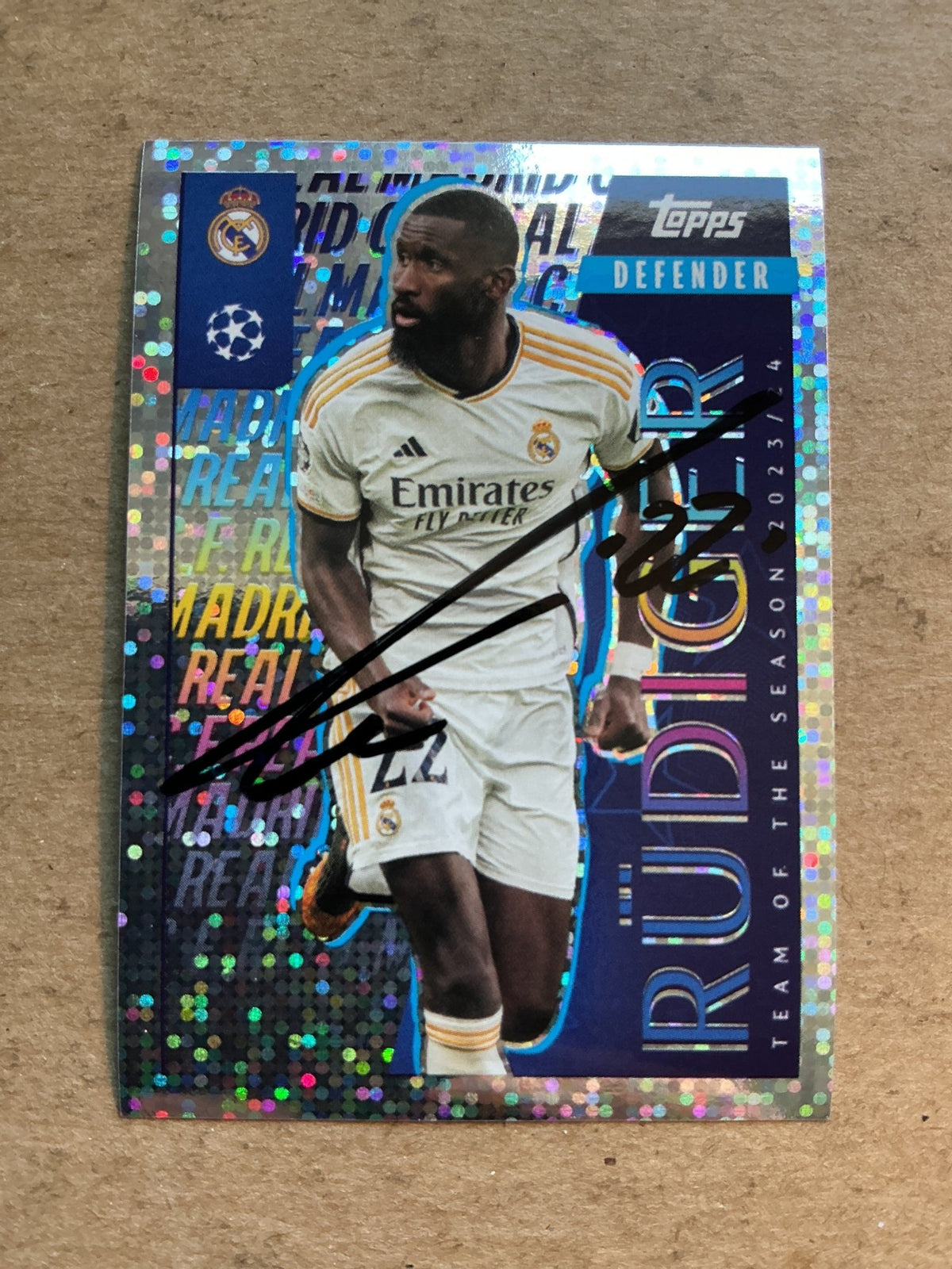 Antonio Rüdiger, Germany 🇩🇪 Real Madrid 2024/25 Topps hand signed - Autographs-World