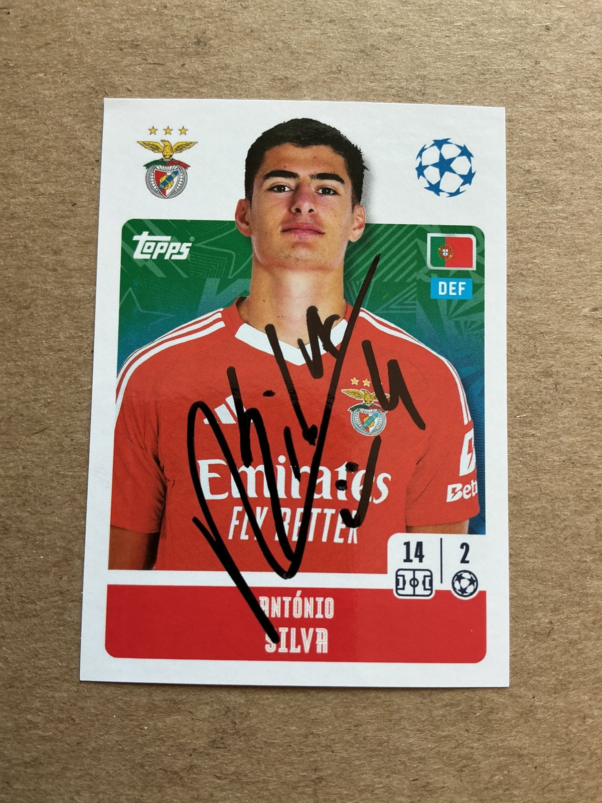 Antonio Silva, Portugal 🇵🇹 SL Benfica 2024/25 Topps hand signed - Autographs-World