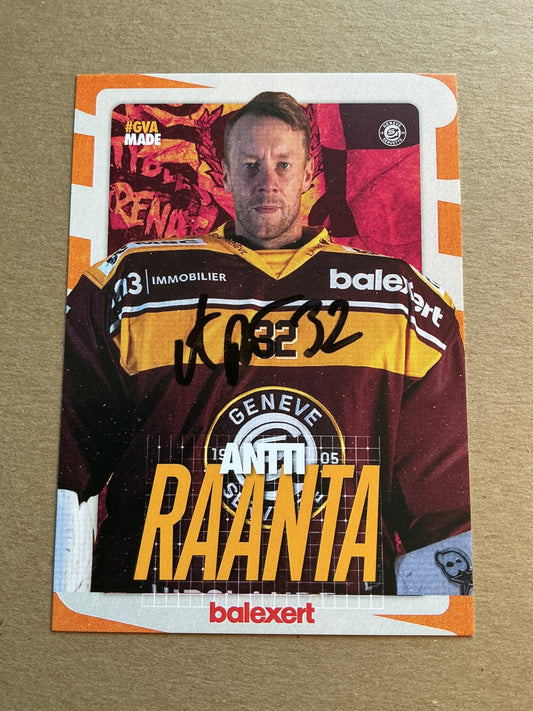 Antti Raanta, Finland 🇫🇮 Geneve-Servette HC 2024/25 hand signed - Autographs-World