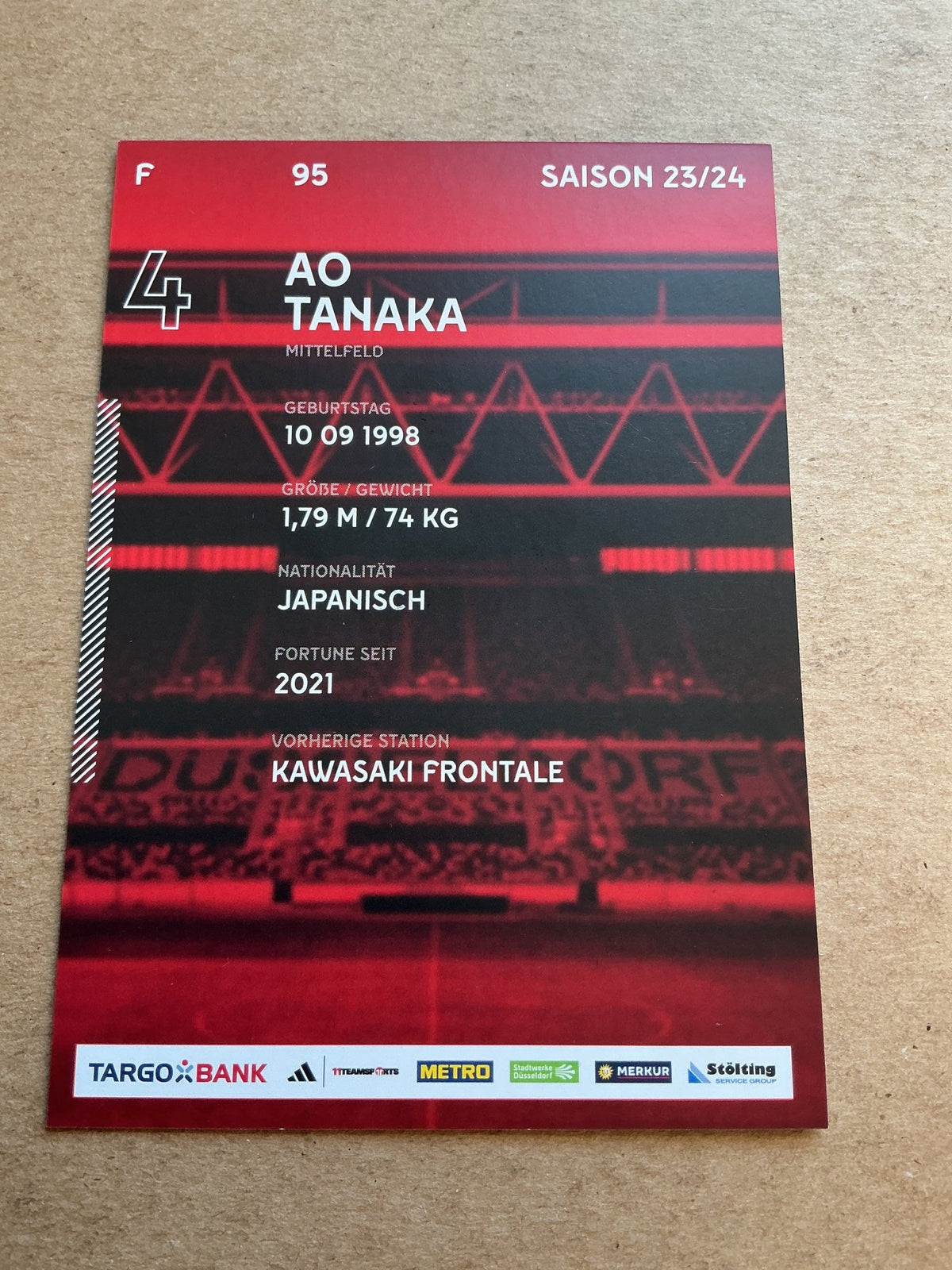 Ao Tanaka, Japan 🇯🇵 Fortuna Düsseldorf 2023/24 hand signed - Autographs-World