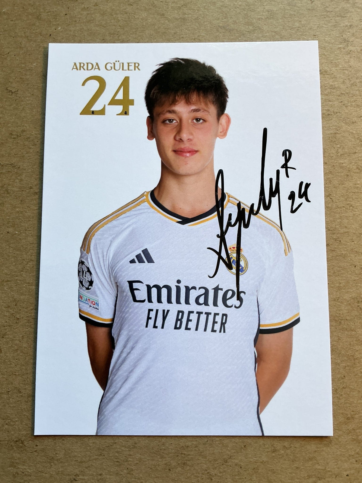 Arda Güler, Türkiye 🇹🇷 Real Madrid 2023/24 hand signed - Autographs-World