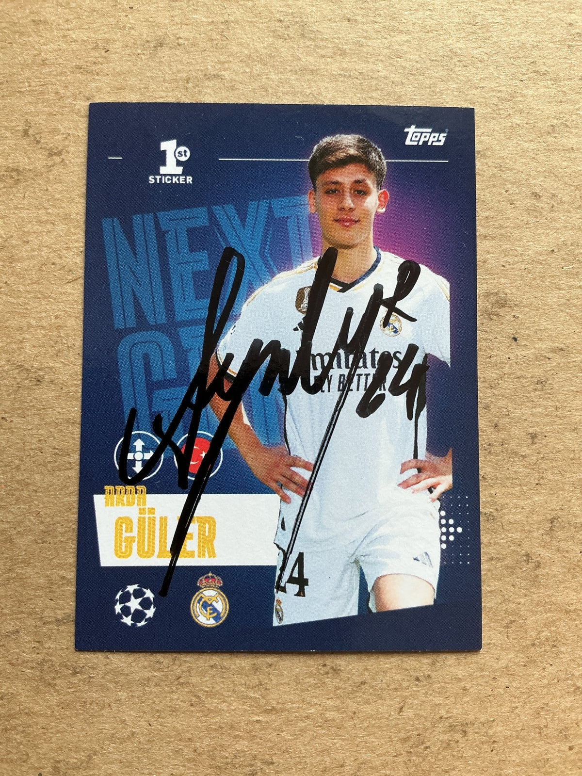 Arda Güler, Türkiye 🇹🇷 Real Madrid 2023/24 Topps hand signed - Autographs-World
